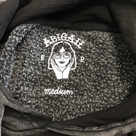 “Let People Be Sad” Embroidered Hoodie Sweatshirt by Abigail Sz Medium - Picture 6 of 10